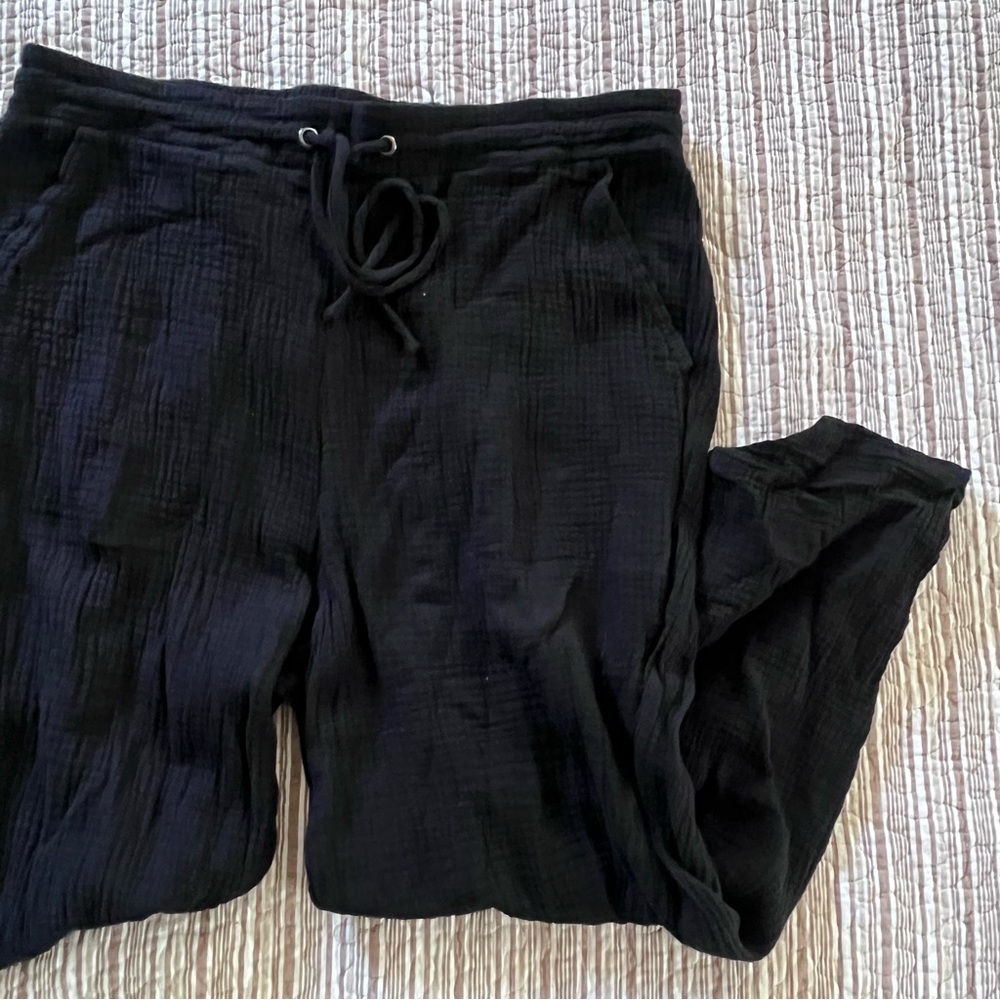 Jones New York Black Wide Leg Drawstring Pants - Picture 2 of 3